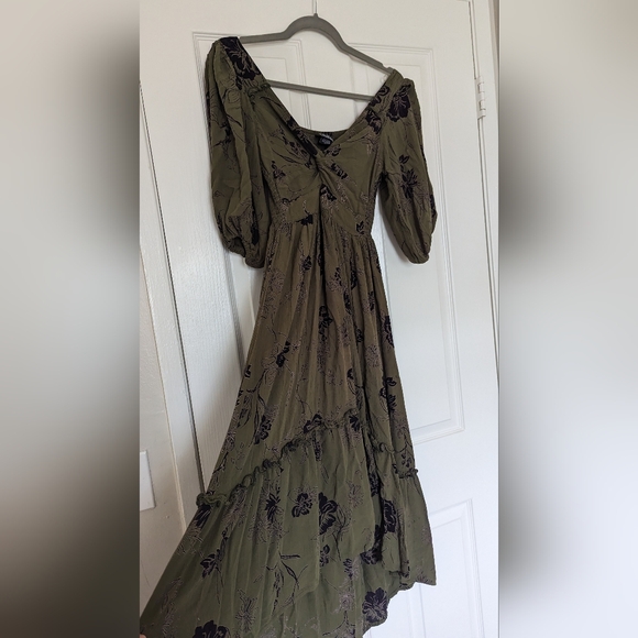 Francesca’s Olive Green Dress | Size Medium - Picture 2 of 5